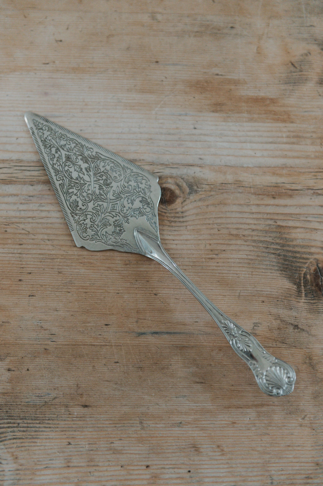 Engraved Antique Silver Plated Server