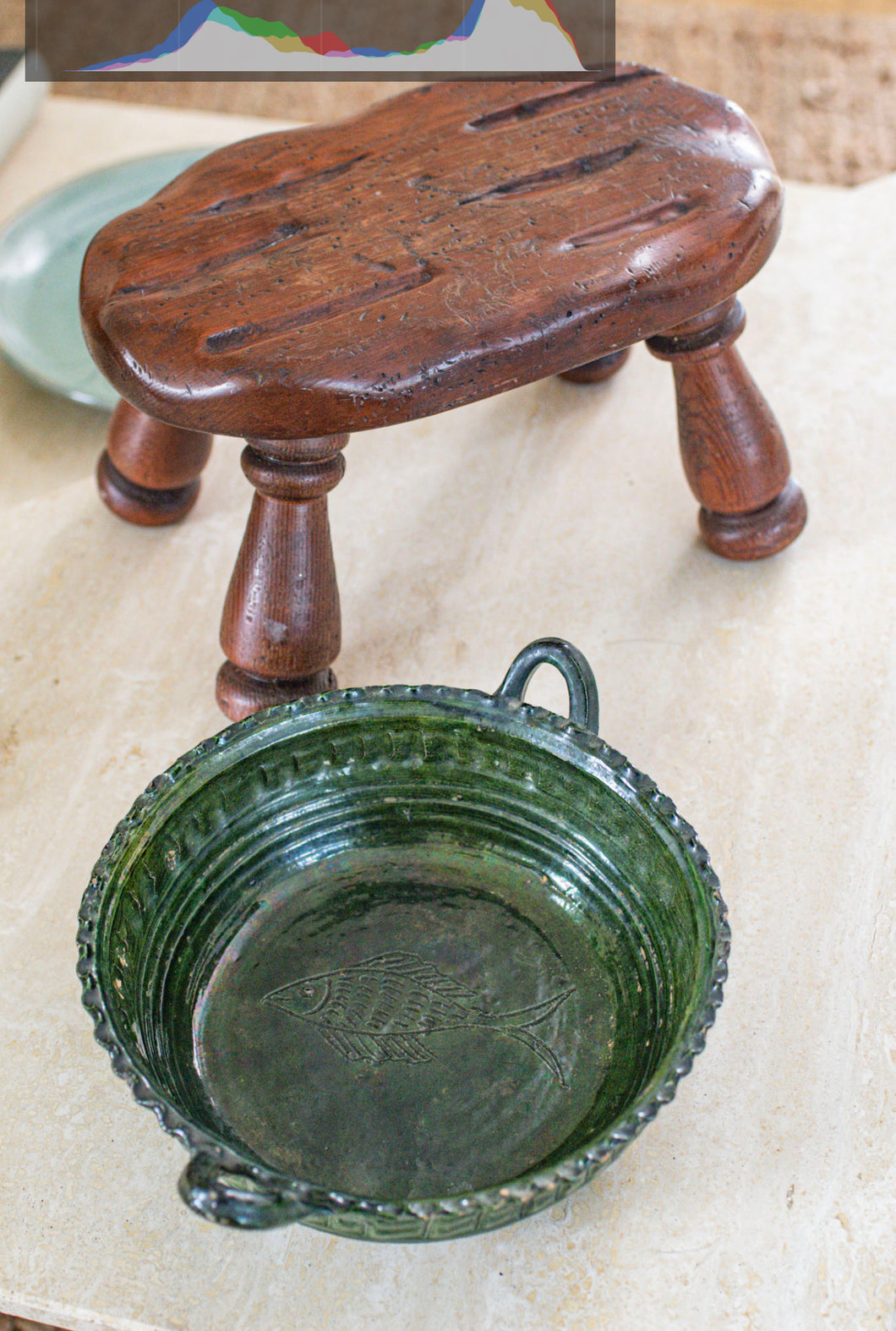 Vintage Tlaquepaque Mexican Terra Cotta Serving Bowl