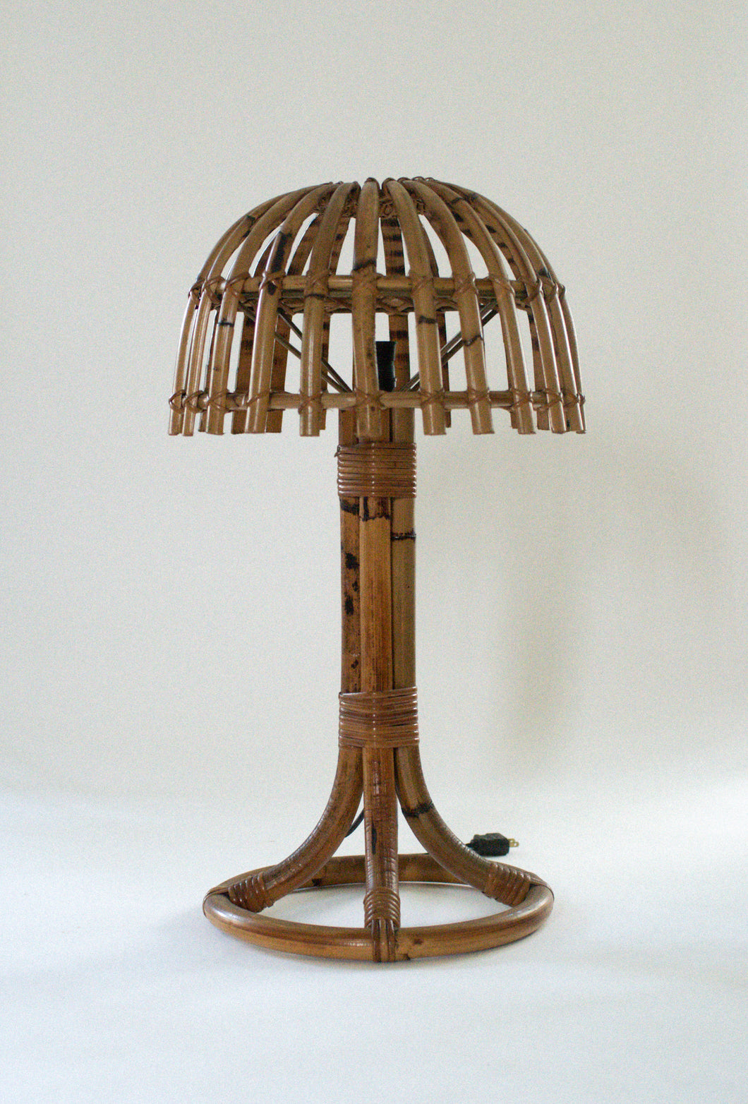 Vintage French Bamboo Table Lamp