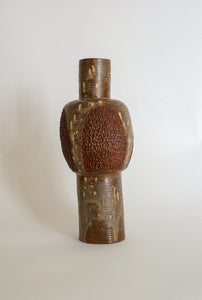 Sculptural Textured Wide Mouth Vase